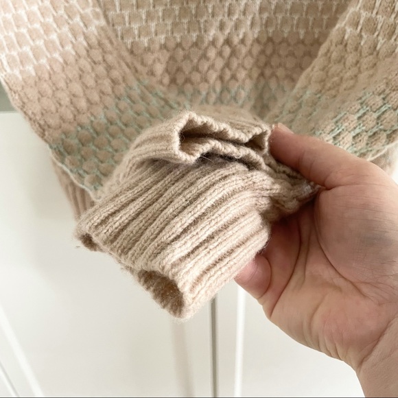 J. Crew Mint Tan Knit Lambs Wool Tunic Sweater L - Picture 11 of 14